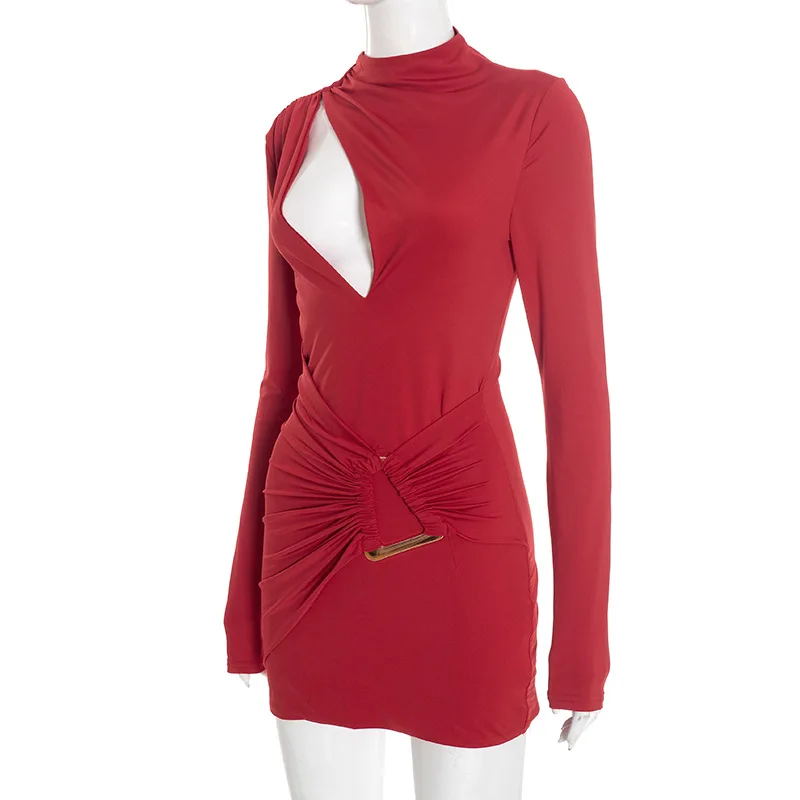 ชุดมินิเดรสเซ็กซี่สำหรับผู้หญิง แขนยาว ผ้ารัดรูป โชว์สัดส่วน เหมาะสำหรับงานปาร์ตี้ คลับ สตรีทแวร์ ชุดเดรสฤดูใบไม้ร่วง ฤดูหนาว ของขวัญ