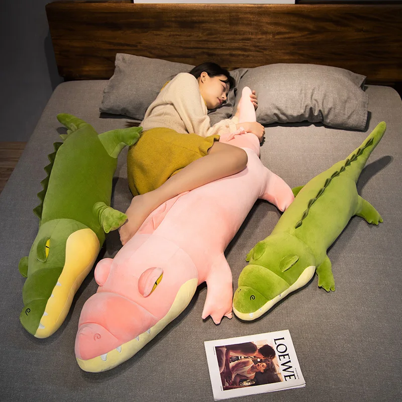 95-135CM Stuffed Animal Real Life Alligator Plush Toy Simulation Crocodile Dolls Kawaii Ceative Pillow for Children Xmas Gifts