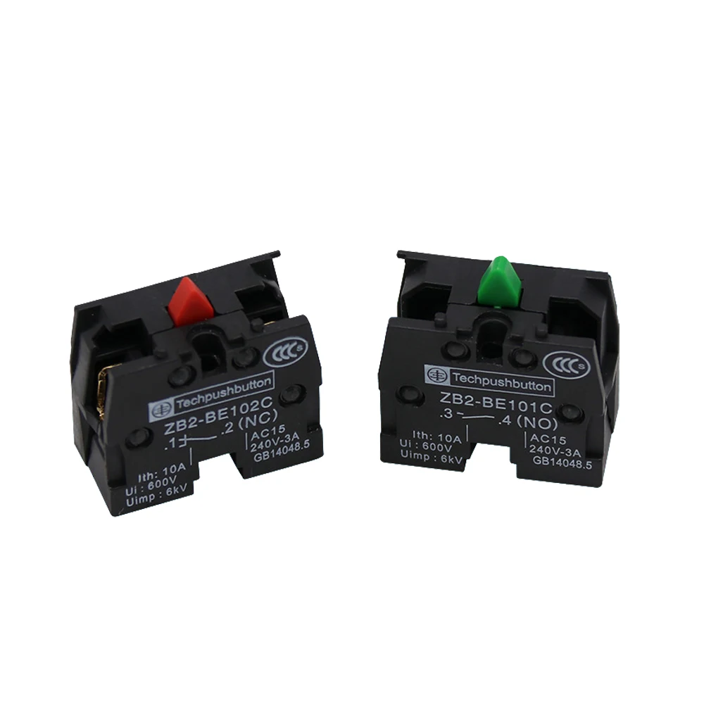 

5PCS XB2/ZB2-BE101C BE102C NO Green NC Red Switch Contact Block Pushbutton Normally open closed contacts