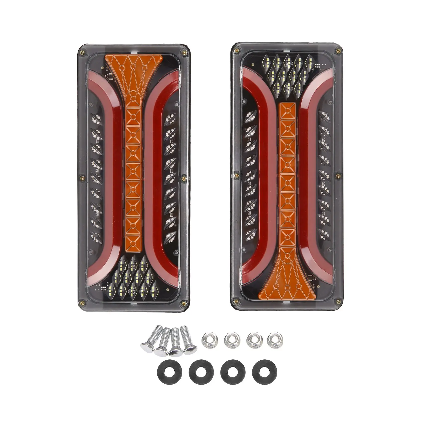 2X 24V LED Car Truck Tail Lights Taillight Rear Brake Light Indicator Stop Signal Lamp Trailer Caravan Lorry Bus Boat RV