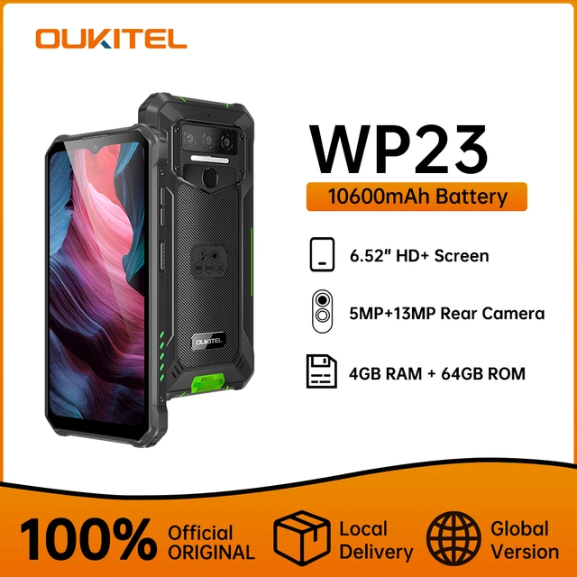 Oukitel-スマートフォン,wp23,4GB,64GB,10600インチ,13MP,スマートフォン,モバイル端末,リアビューカメラ,NFC,Android,13,6.52  mAh - AliExpress