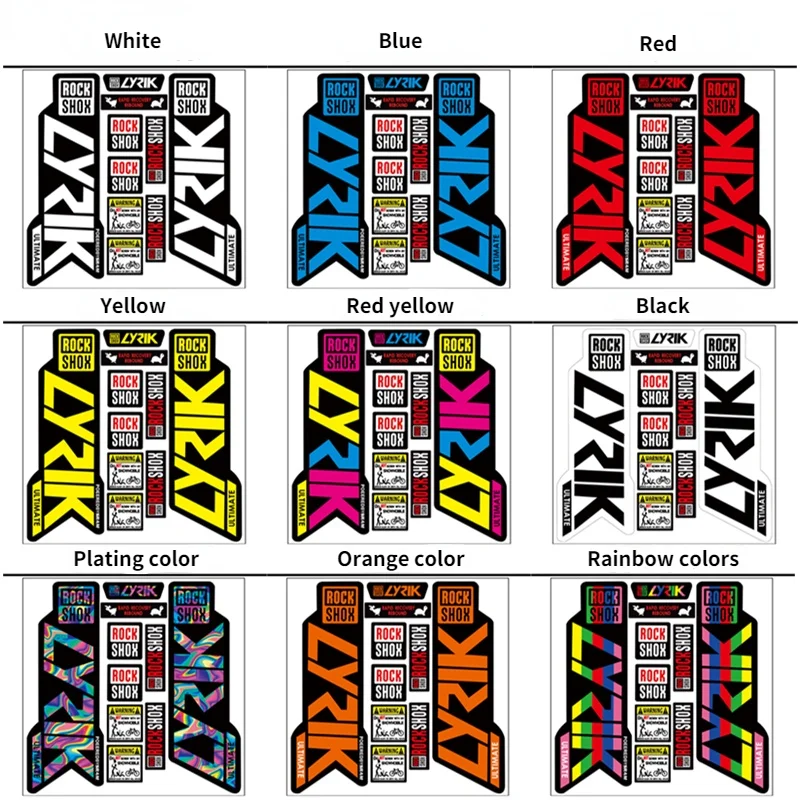 MTB Front Fork Stickers Rockshox Racing Road Bicycle Decals Cycling DIY waterproof Protect Colorful Film Kit Bike Accessories