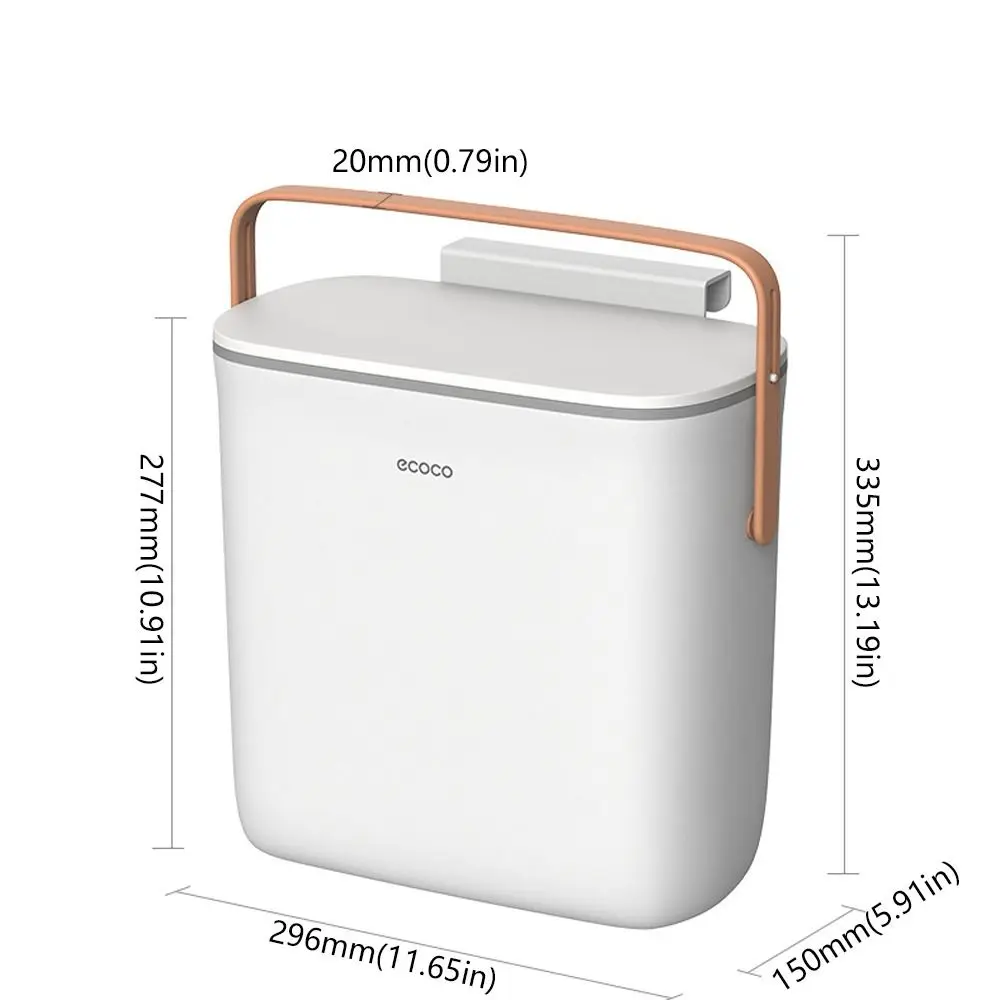 Dengan Tutup Tempat Sampah Yang Dipasang Di Dinding Tempat Sampah Gantung Ringan Tahan Air Tempat Sampah Kompos Dapur Hemat Ruang