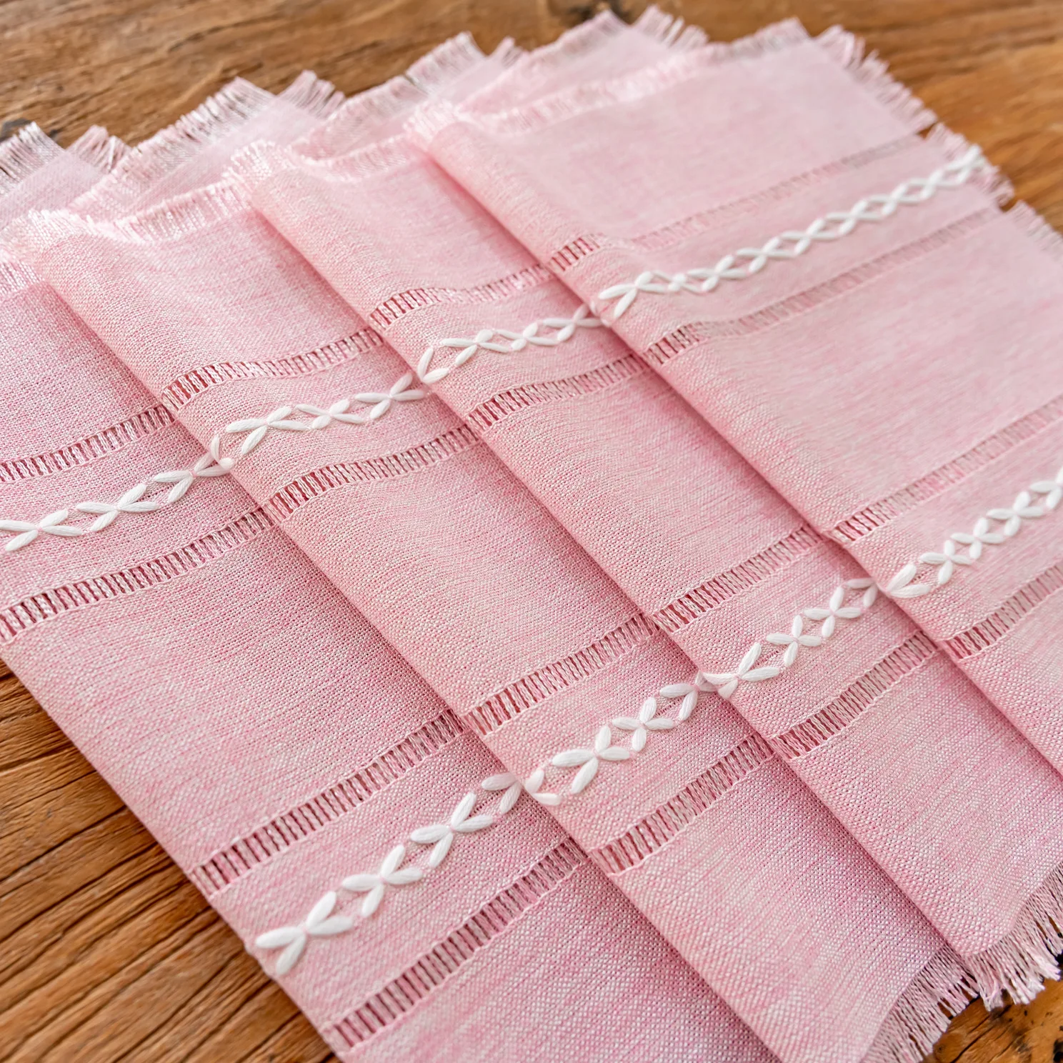 

Set of 6 Cotton Linen Vintage Placemats Rustic Hemstitch Place Mats for Kitchen Dining Room Kitchen Table Decoration Coasters