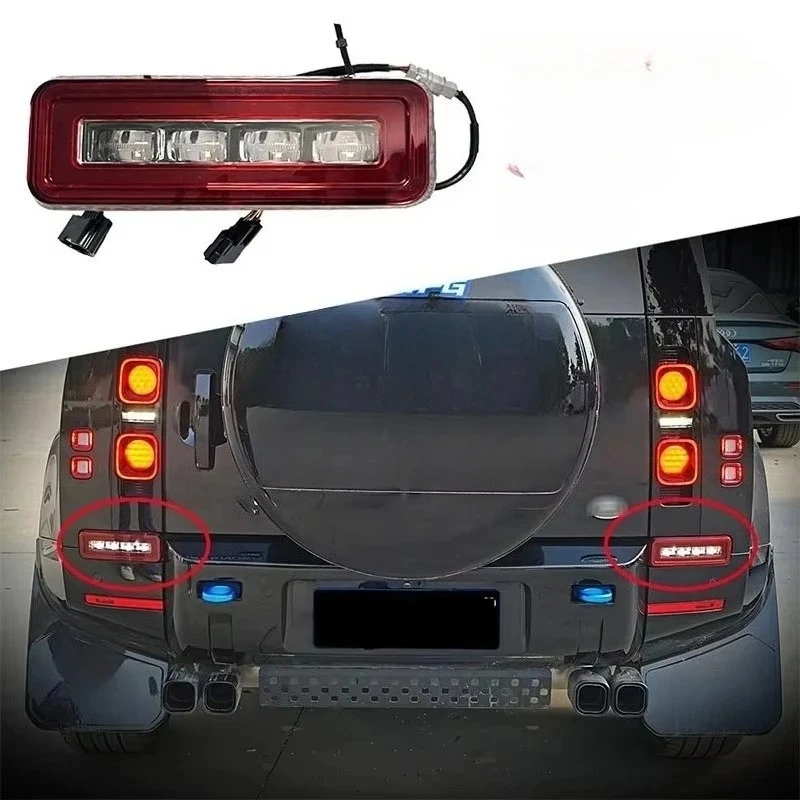Rear Bumper Light Reflector Led Turn Signal Brake Lights Backup Light For Land Rover Defender 90 110 130 2020-2026 Accessories