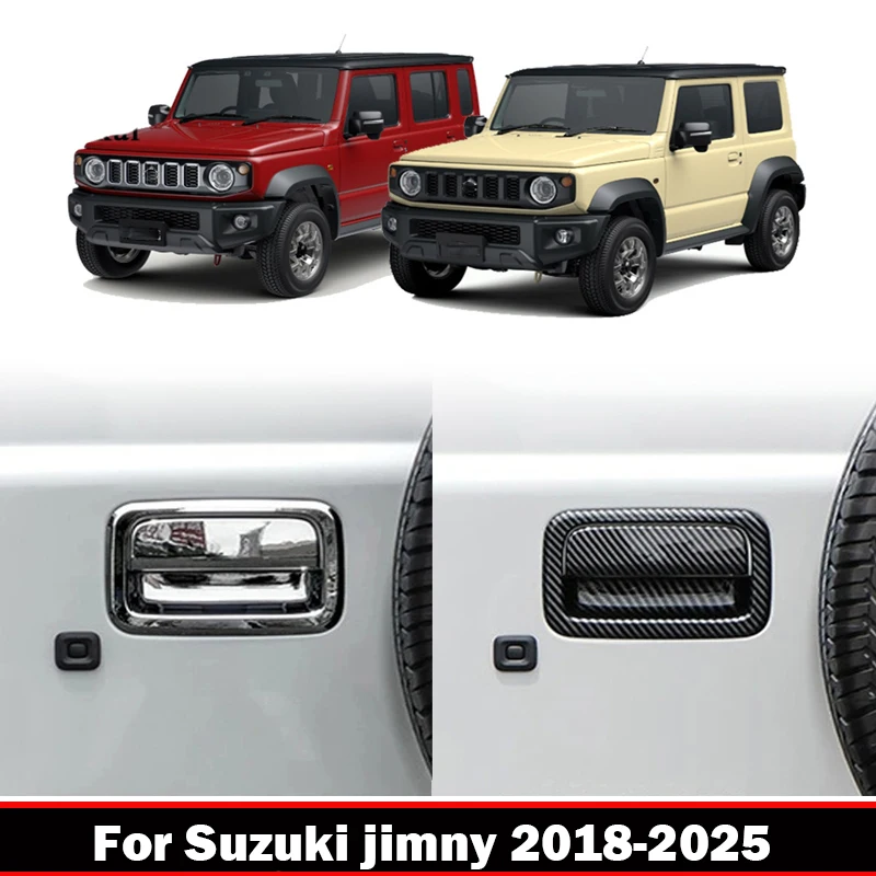 

For Suzuki jimny 2018-2025 JB74 JB64 ABS black chrome Rear Tailgate Door Handle Ring Handle Cover Decoration Car Accessories