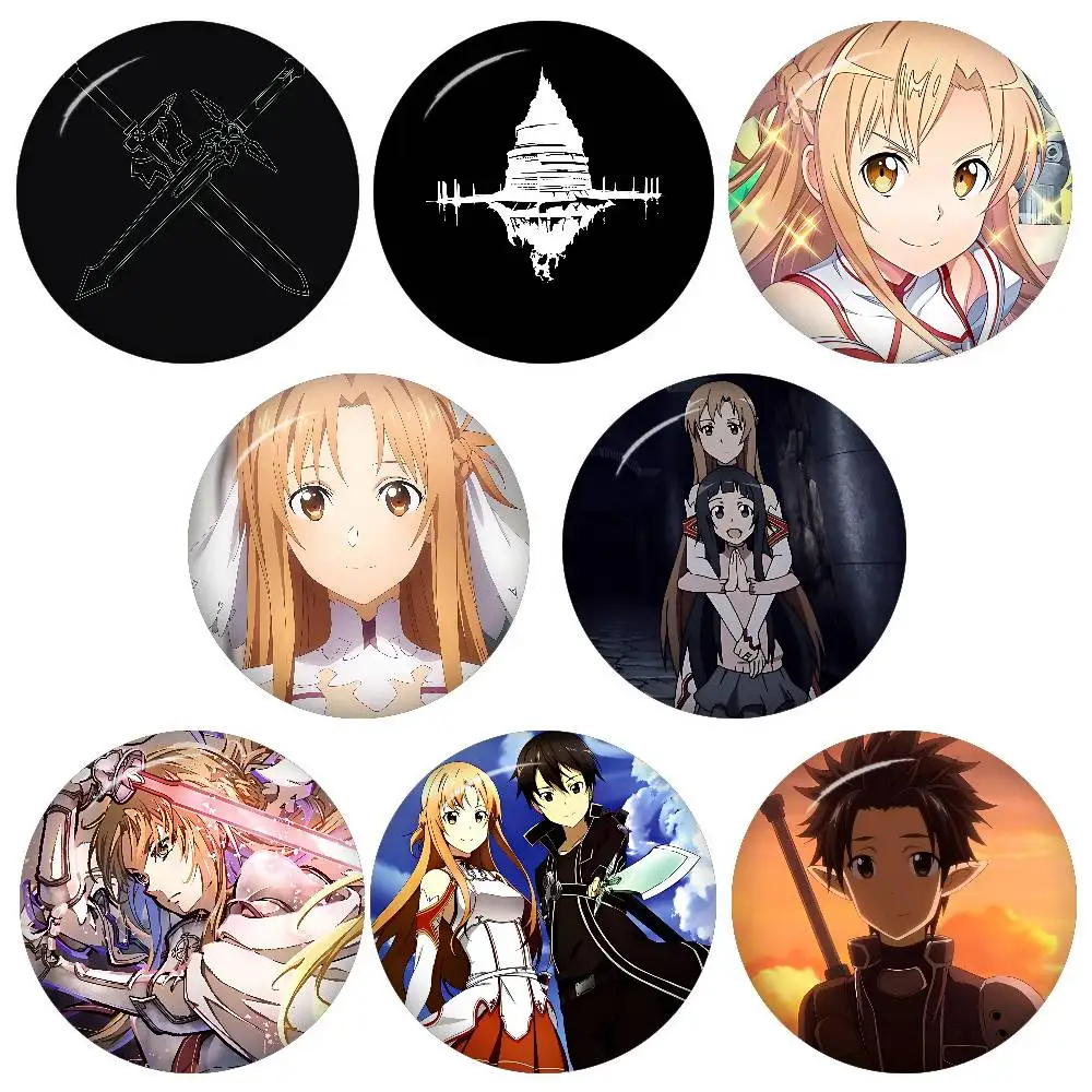 Pins de la Popular Serie de Anime S-Sword Art Online, Divertidos Insignias con Dibujos Animados, Broches de Animales Interesantes, Accesorios para Mochilas y Ropa
