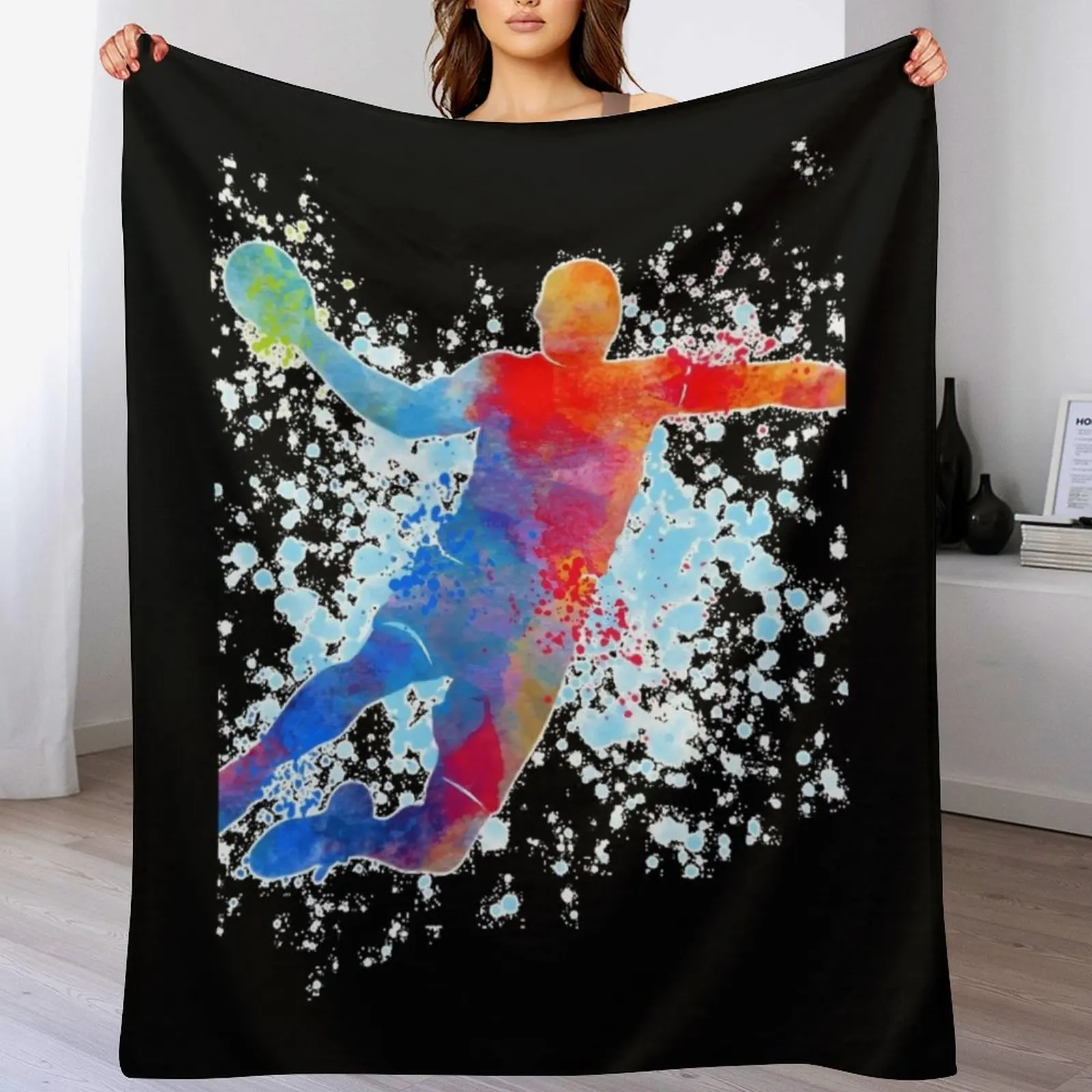 

Handball Player Throw Blanket