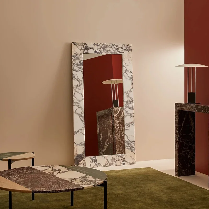 JJ Marble full-body mirror clothing store fitting floor mirror American floor-to-ceiling large mirror light luxury home