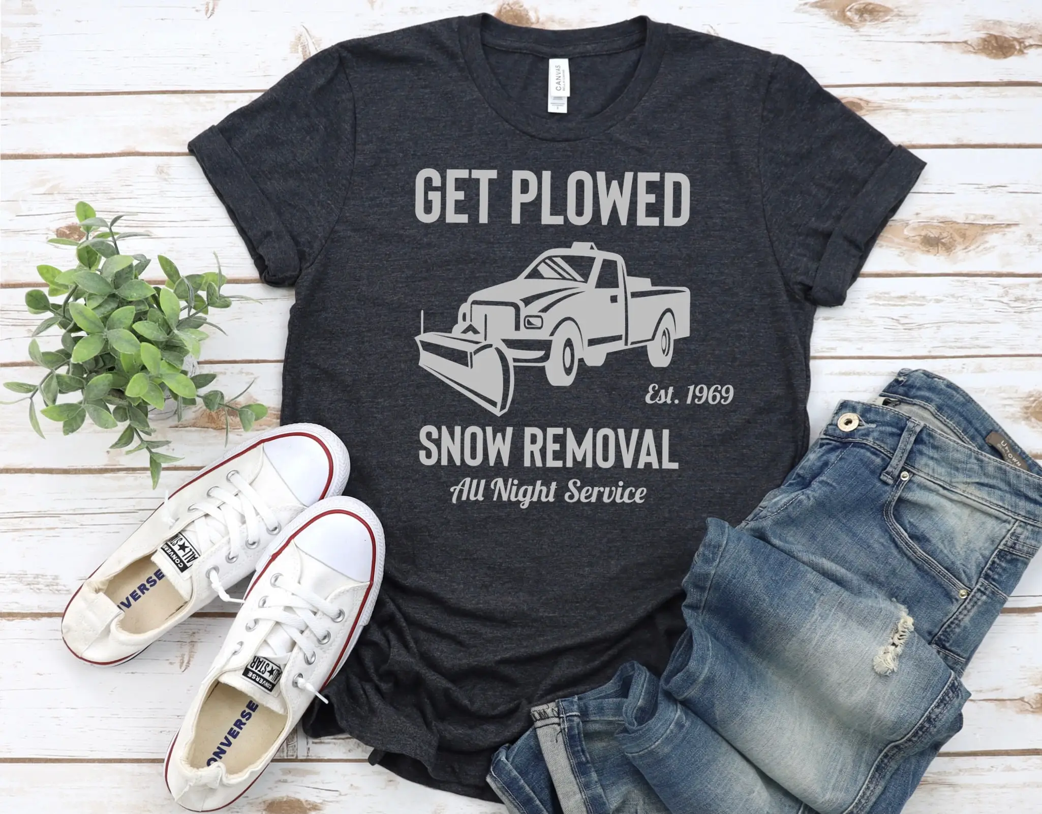 Get Plowed Snow Removal All Night Service T Shirt Winter Funny Offensive Inappropriate Rude