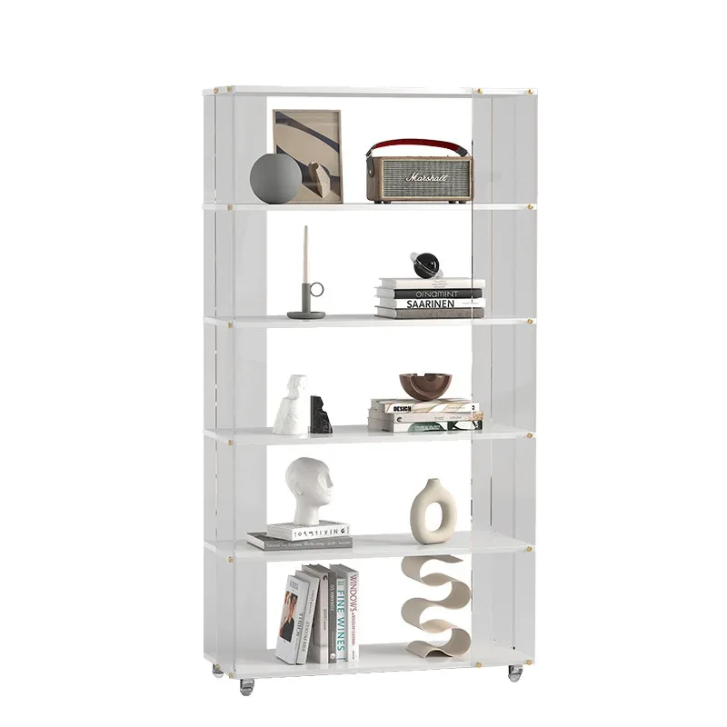 Living Room Reading Storage Rack Household Rotating Bookshelf Kitchen Seasoning Storage Shelf Acrylic Home Toy Display Rack