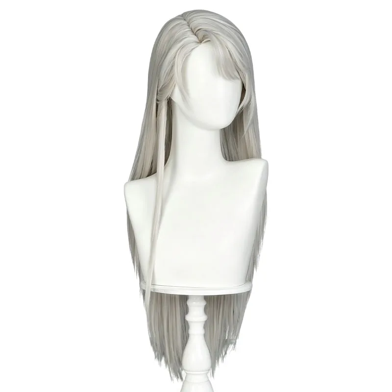 Game Love and Deepspace Hunter Lady Cosplay Wig Silver Synthetic Hair Earrings Headwear For Women Men Halloween Costume Party