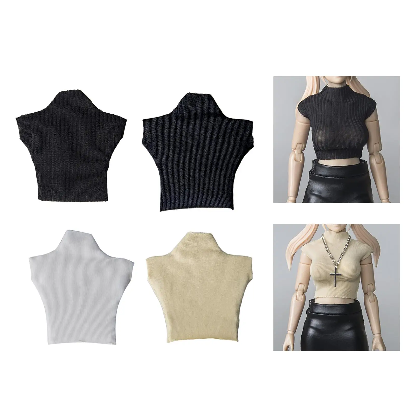 

1:12 Scale Action Figure Clothes Women Vest Tank Top Mini Trendy Doll Clothes Photo Prop Miniature Clothing for 6" Female Body
