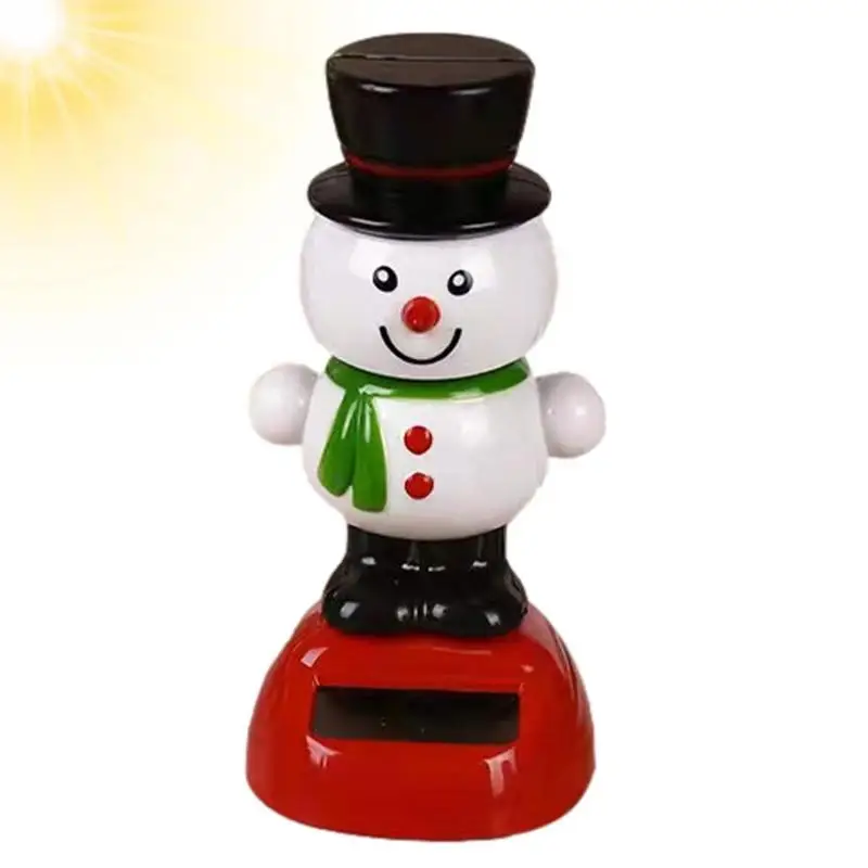 Christmas Solar Dancing Toys Solar Powered Swinging Toys Cute Car Shaking Head Doll Elk Santa Snowman Penguin Swing Figurines