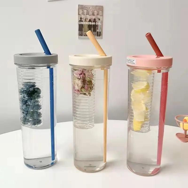 

Large Capacity Straw 700ml Cups Lemon Filter Cute Drinking Bottle Water Bottle Homemade Fruit Scented Tea Gifts to Children