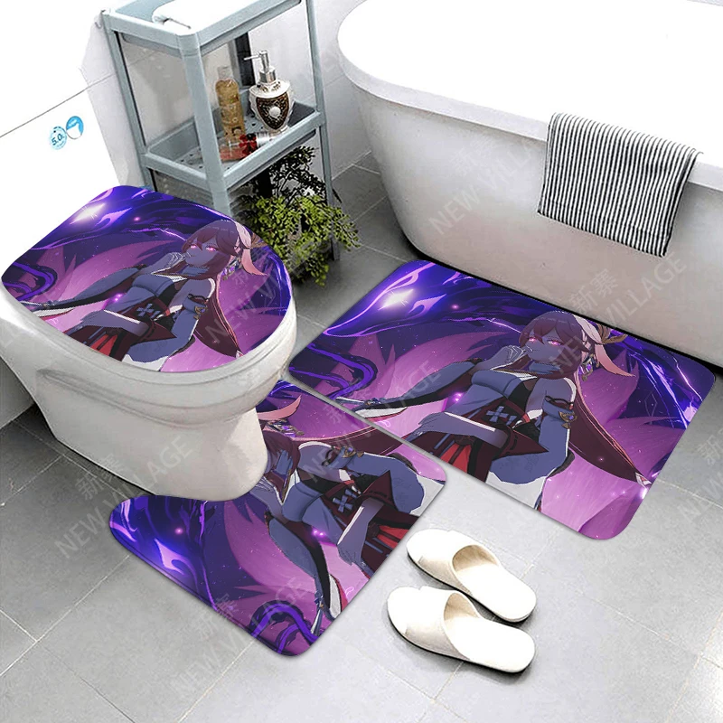 Anti-slip Bath Mat Bathroom Rug Shower Mat Decorative Absorbent Foot Mat Entrance Bathtub toilet rug kawaii anime cartoon cute