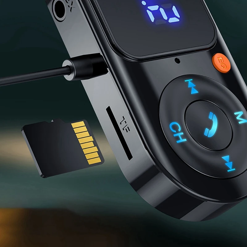 

Беспроводной Bluetooth 5,0 FM-передатчик Автомобильный Mp3-плеер Автомобильный комплект громкой связи ЖК-дисплей Aux Audio USB-зарядка PD18W FM-модули