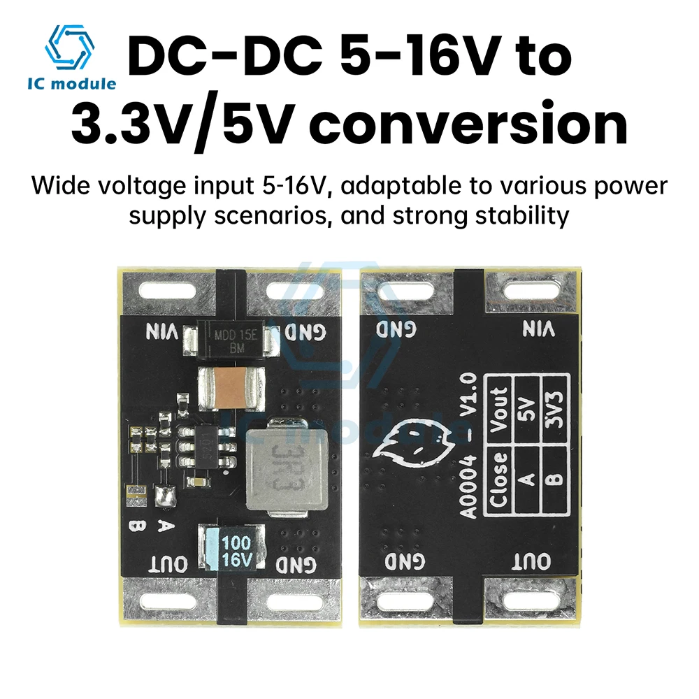 

TPS563201 DC-DC Buck Converter Module 5-16V to 3.3V/5V 3A - Step-Down Power Supply with TVS Protection