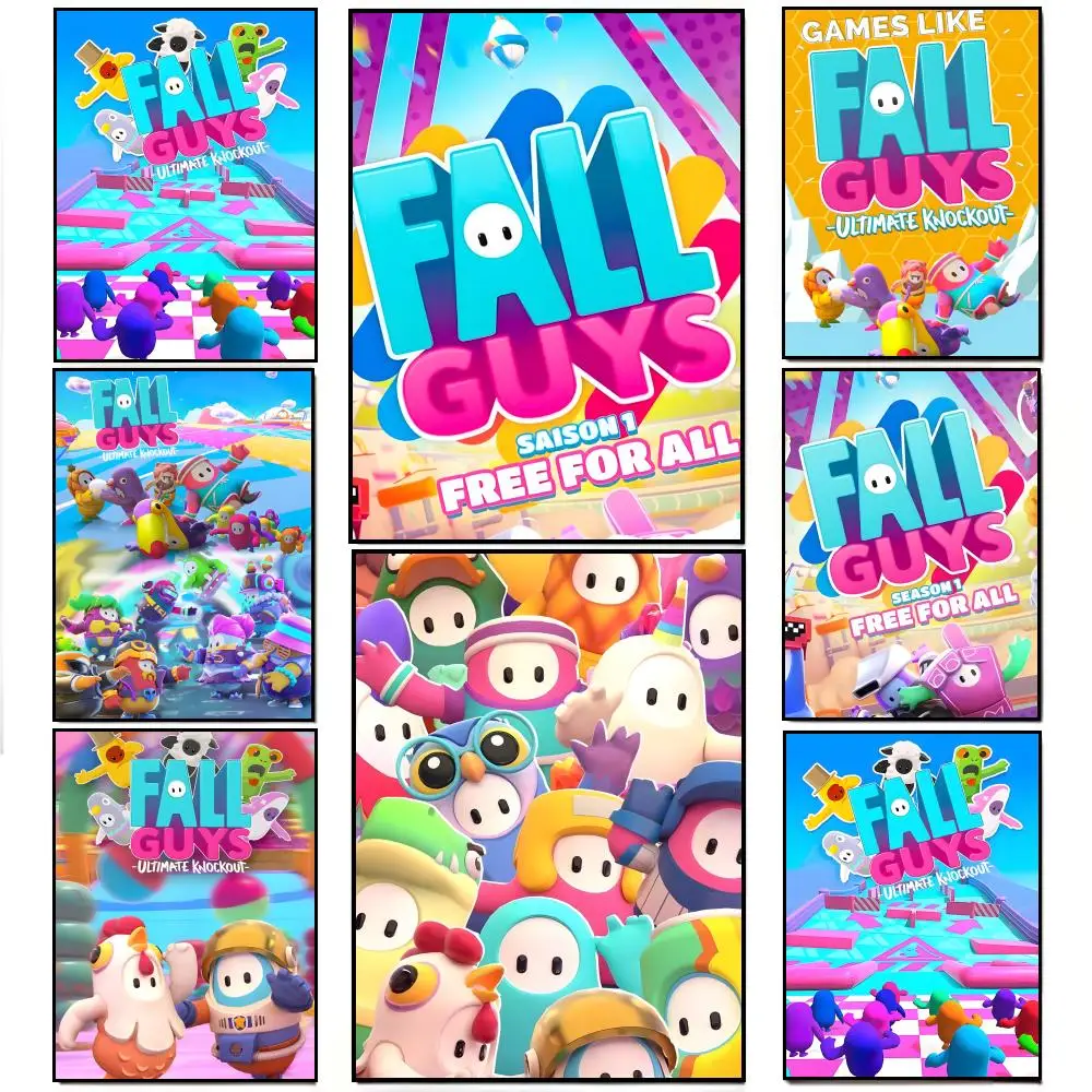 Game F-Fall G-Guys Poster Poster HD  Waterproof Wall Sticker Bar Living Room Decor Gift