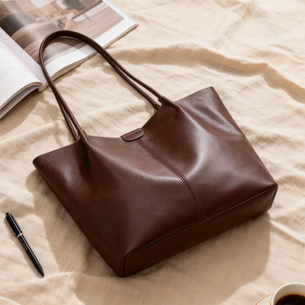 

Новинка 2026: Женская повседневная элегантная сумка-тоут для работы — стильная минималистичная сумка через плечо/на одно плечо