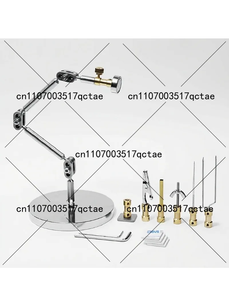 Round-Base Stop Motion Animation Stand 360° Rotating Stainless Steel Holder with 7 Interchangeable Heads