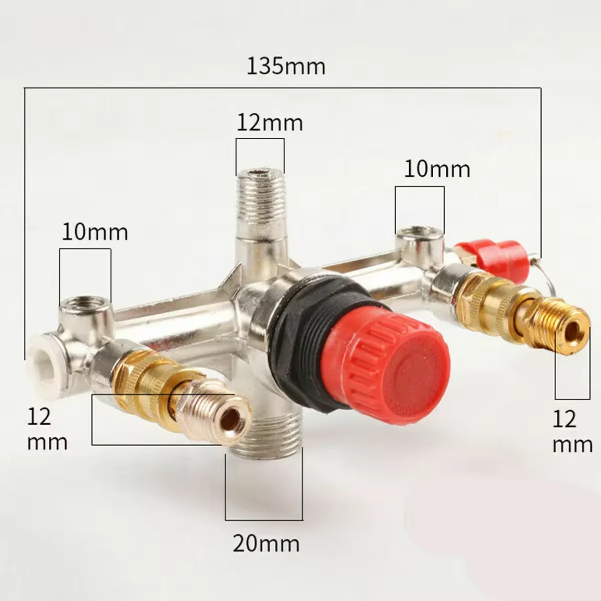 New Air Compressor Parts 90-120PSI Pressure Switch 4 Port Manifold Regulator Gauges 220-380V Aluminum Control Valve with Gauge image 4
