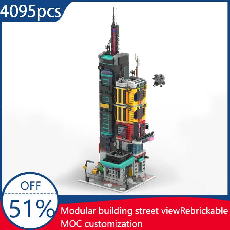 

4095 PCS Urban Entertainment High-Rises Modular Building Blocks Creative Architecture Model For Children Assembly Birthday Gifts