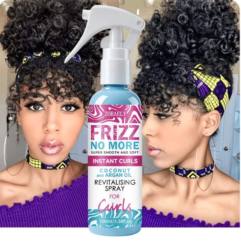 ZORAELY Curl Reviving Spray. Tames frizz, providing a refreshing burst of hydration without any stickiness.100ml
