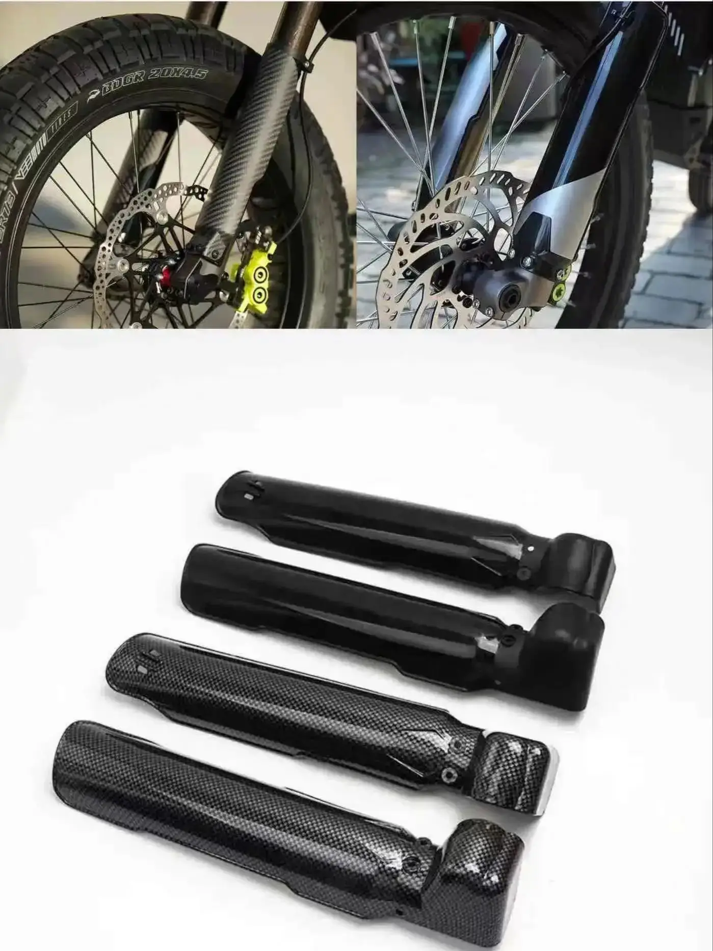 AliExpress NONE Motorcycle Front Shock Carbon Fiber Guard Front Fork Protection Cover Suitable for Sur Ron Light Bee X/S Electric Pit Bike