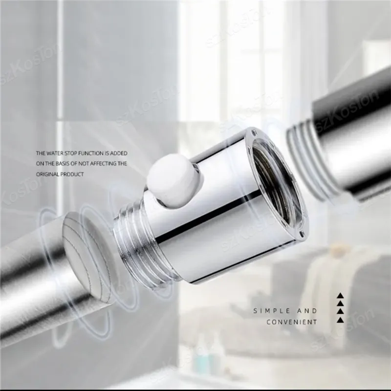 Shut-off Valve Flow Limiter Shower Head One-Button Pause Water Stop Valve for Shower Head Hand Shower Bathroom Accessories