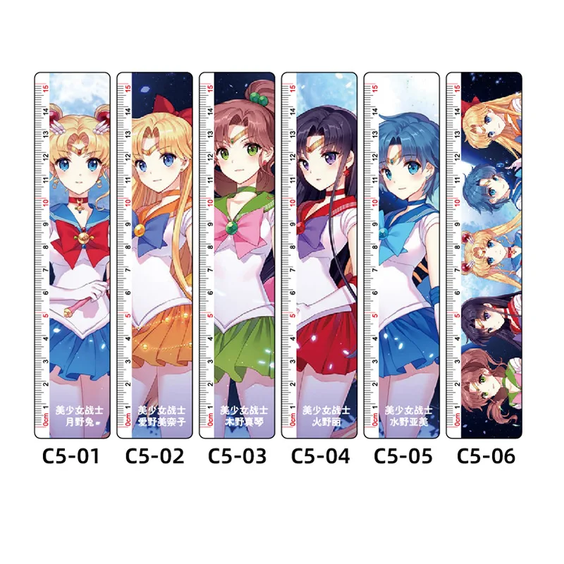 15cm Sailor Moon Straight Ruler animazione Cartoon righelli in plastica acrilica forniture di cancelleria per studenti Kawaii torna a regali