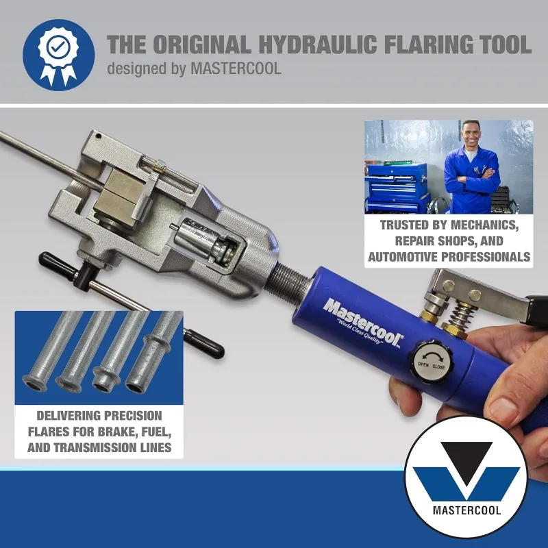 

72475-PRC Universal Hydraulic Flaring Tool Set – Patented Design – 45° Double & Single Flares, Push Connect