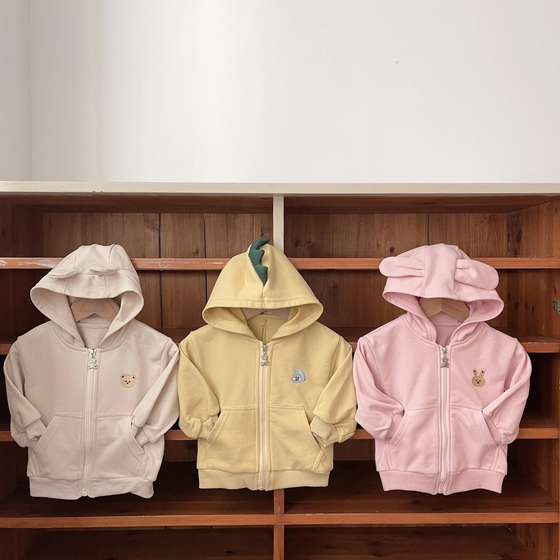 2025 Autumn New Baby Cute Cartoon Hooded Coat Fashion Boys Long Sleeve Zipper Cardigan Cotton Girls Casual Jacket Kids Clothes
