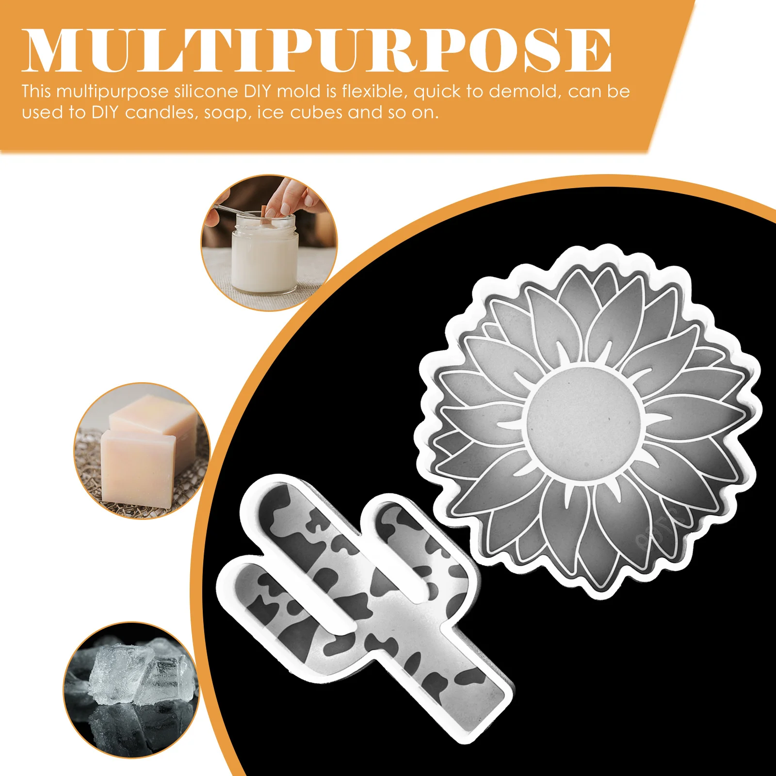 

2Pcs Plant Shape Silicone Mold Making Tool Flexible Tulip Design for DIY Soap Wax Molds for Making Candles