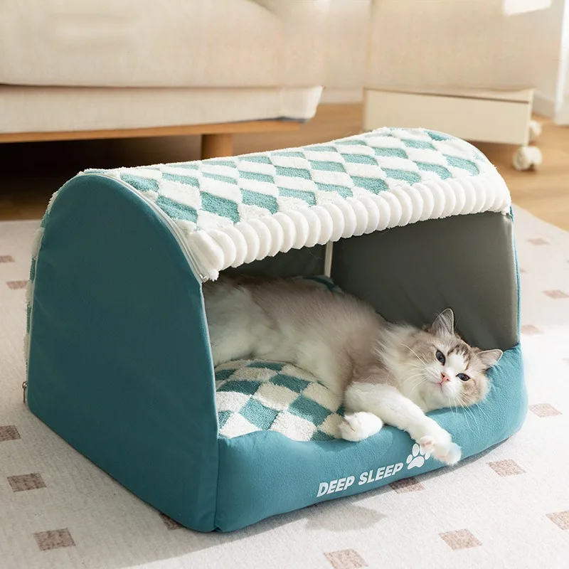 New Pet Nest Large Space Drawer Cat Nest Medium and Small Dog Semi-closed Removable and Washable Autumn and Winter Warm Kennel