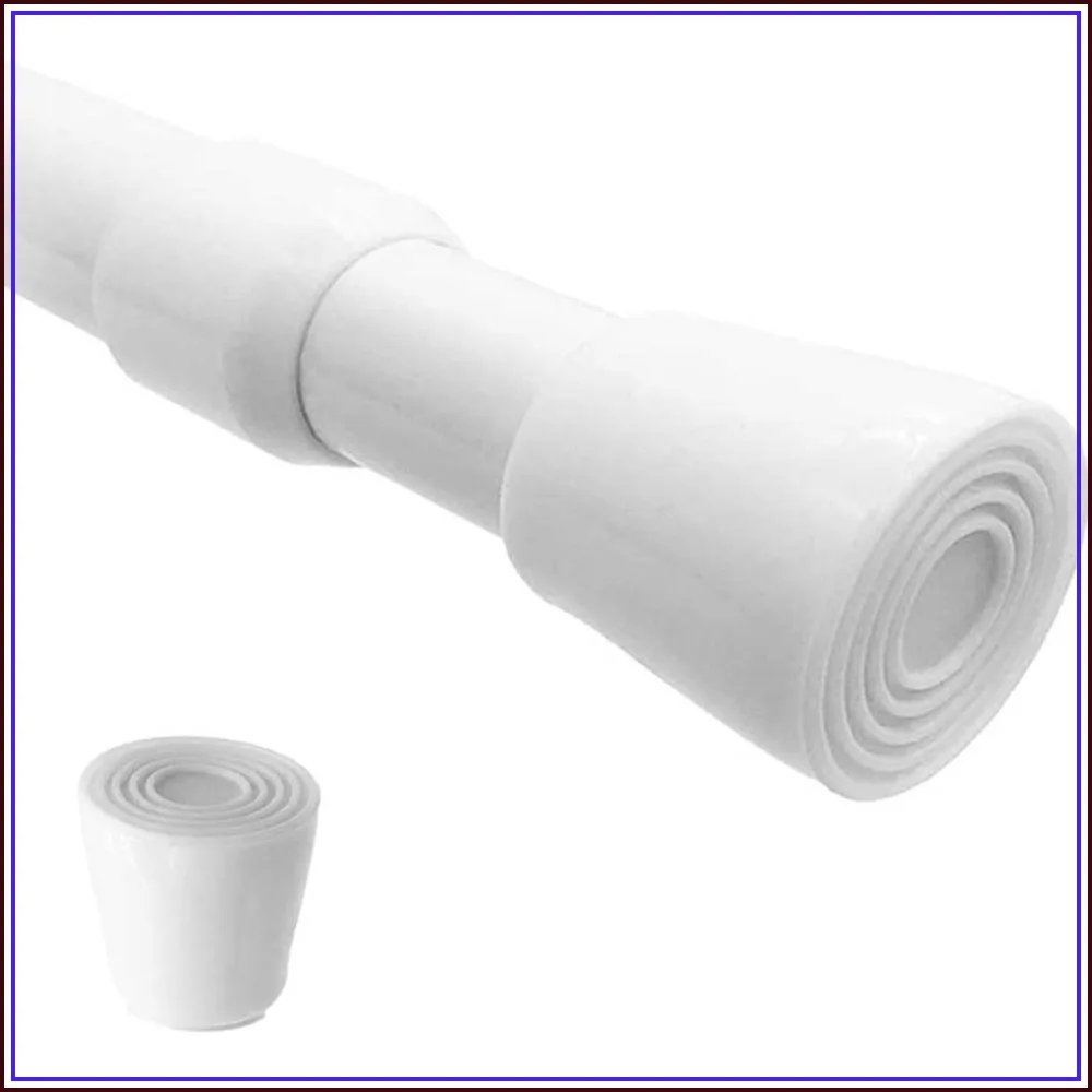 Adjustable Spring Tension Curtain Rod 28-43in, Heavy Duty Steel, No Drill, Non-Slip for Kitchen Bathroom