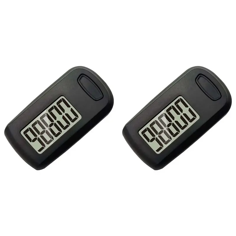 RTENTE-2Pcs Pedometer 3D Step Counter For Walking, Track Steps Portable Sport Simple Pedometer Lanyard, Simple Pedometer