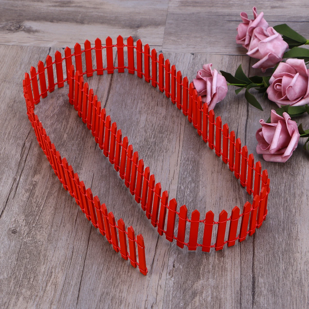 

100Cm X 5Cm Mini Wood Fence For Fairy Garden Diy Christmas Tree Decor Micro Landscape Bonsai Terrarium Ornament Picket Fence