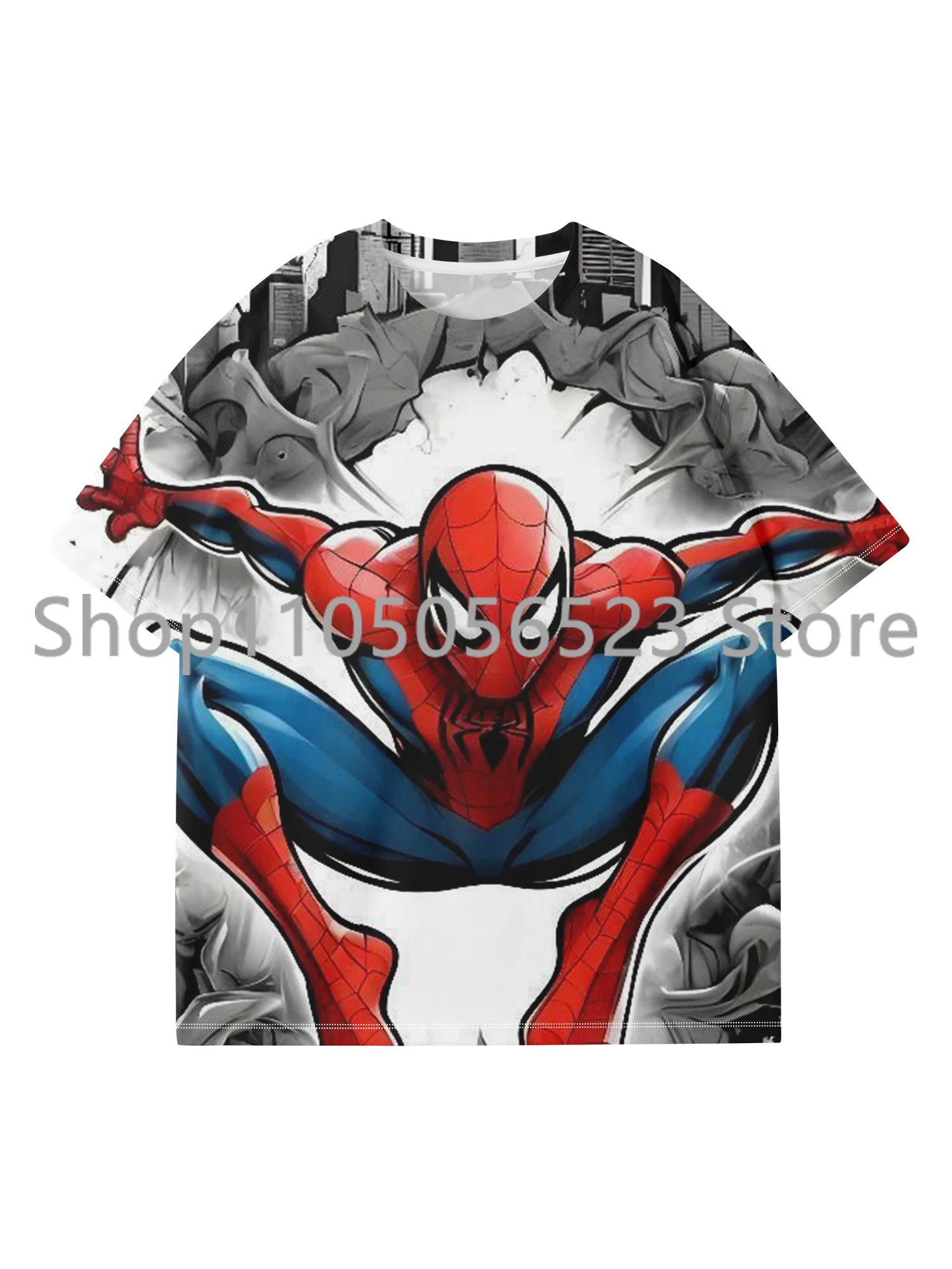 

2025 Miniso, футболка с героями мультфильмов Manvel для мальчиков и девочек, топы, детская одежда с надписью для взрослых, летние милые футболки с короткими рукавами