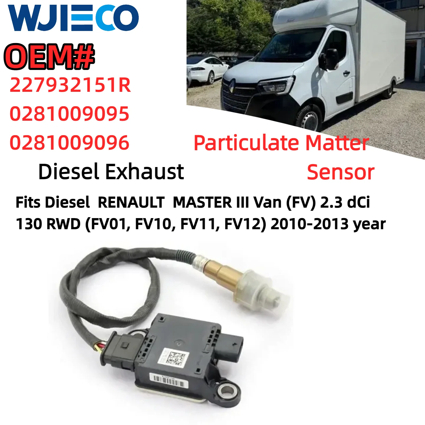 

227932151R 0281009095 0281009096 Датчик частиц PM для RENAULT, высокое качество WJIECO