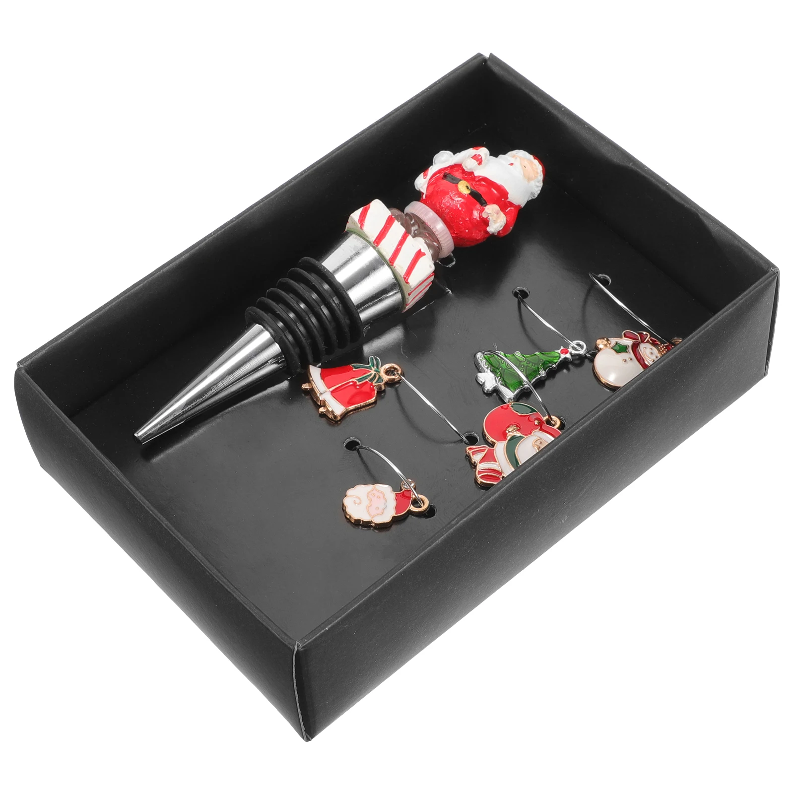 

1Set Reusable Wine Bottle Stopper Smooth Edge No Burrs Airtight Seal for Wine Storage Decorative Metal Resin Plug