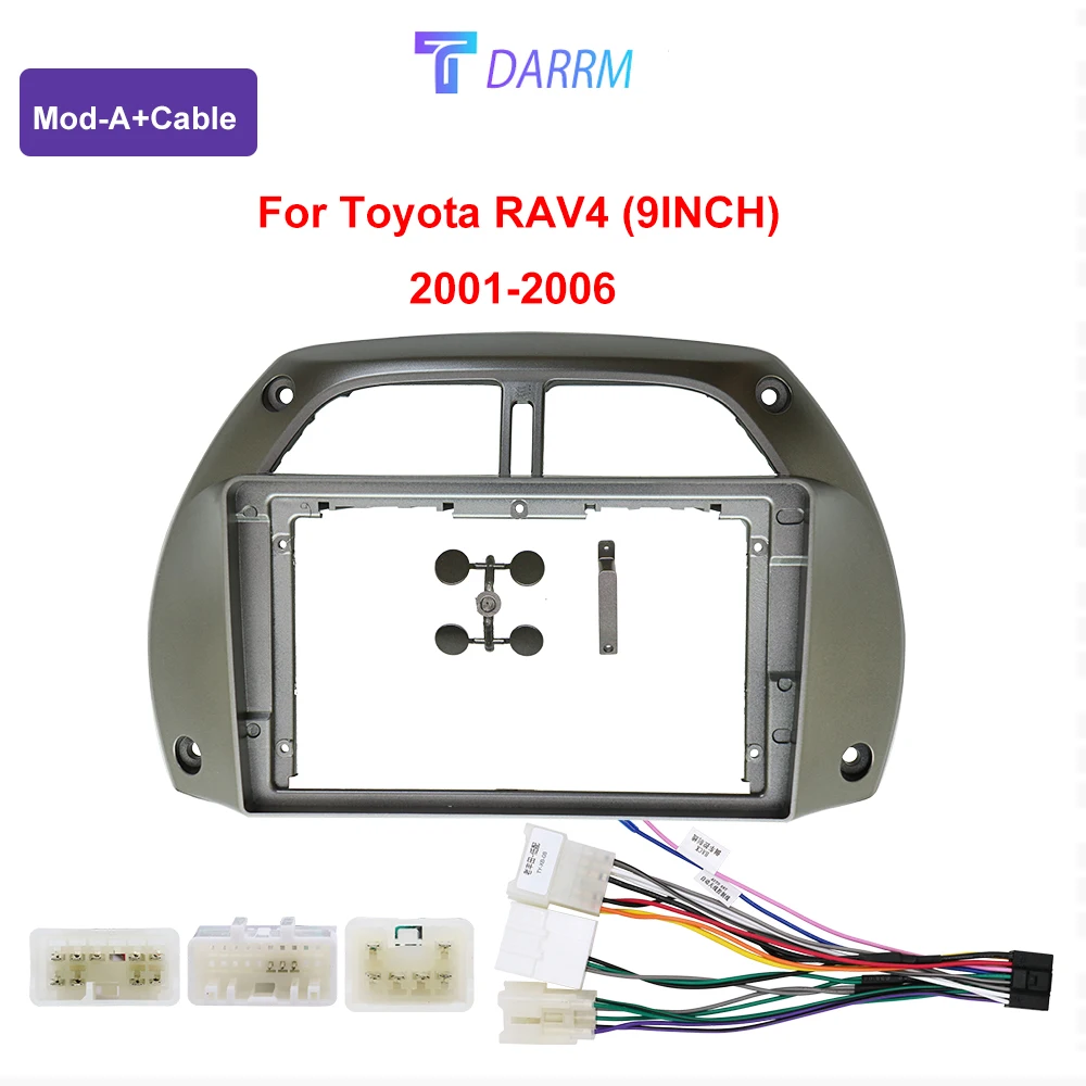 9 INCH Radio Frame For TOYOTA RAV4 2001 2002 2003-2005 2006 Fascia Dash Mount Kit Bezel
