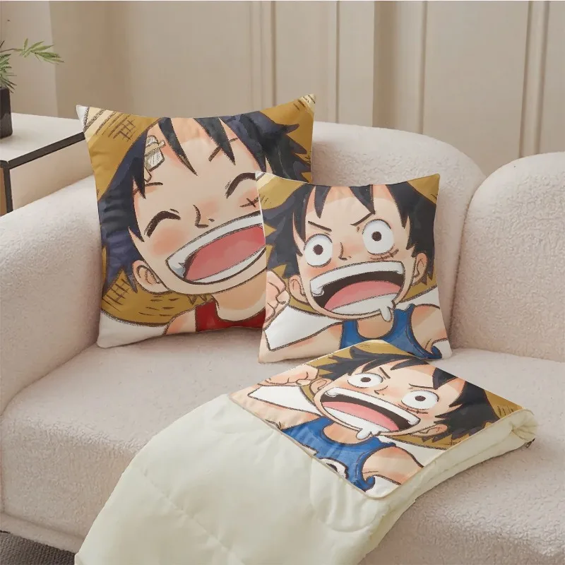 One Piece Luffy Animation Multifunctional Air Conditioner Dual-Purpose Pillow Quilt Cute Cartoon Office Nap Pillow Quilt Gift