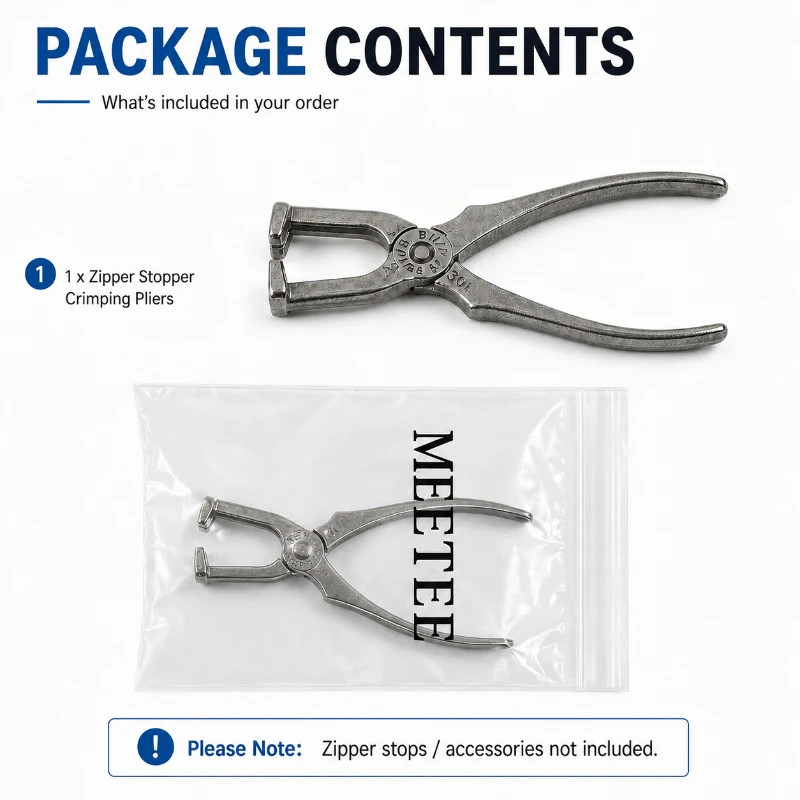Meetee 304 Edelstahl Reißverschlusszange Reparatur-Werkzeugset Reißverschluss-Installationszubehör Nickelfrei DIY Nähzubehör für Taschen Kleidung Schuhe