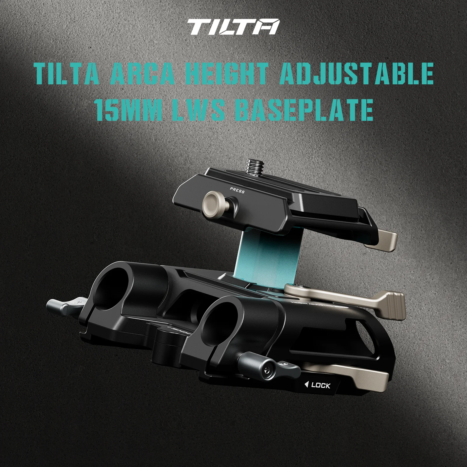 TILTA Arca Height Adjustable 15mm LWS Baseplate Black TA-HABP-B Arca Quick Release  Compatible with DJI Standard ARCA Plates