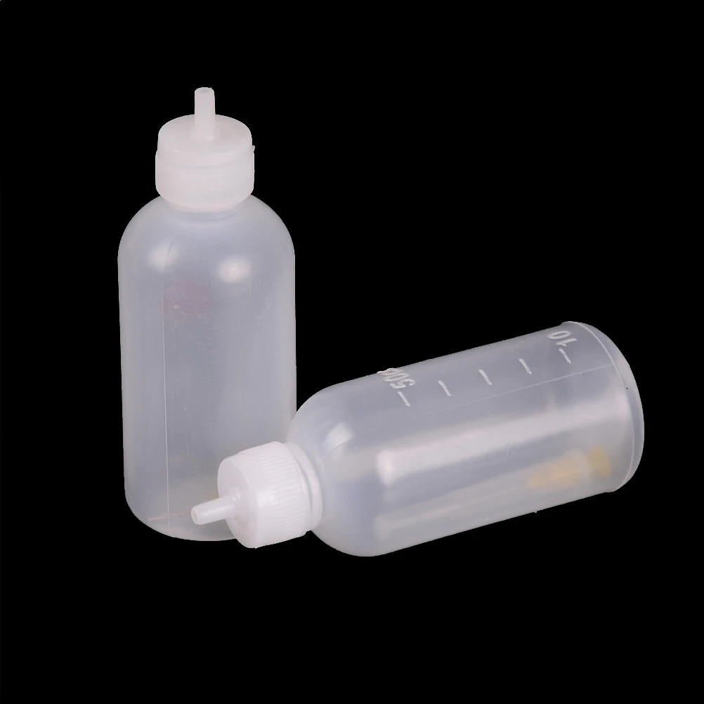 50ML New Plastic Dispensing Bottle with Syringe Needle Multifunction Glue Alcohol Paint Bottle DIY Model Making