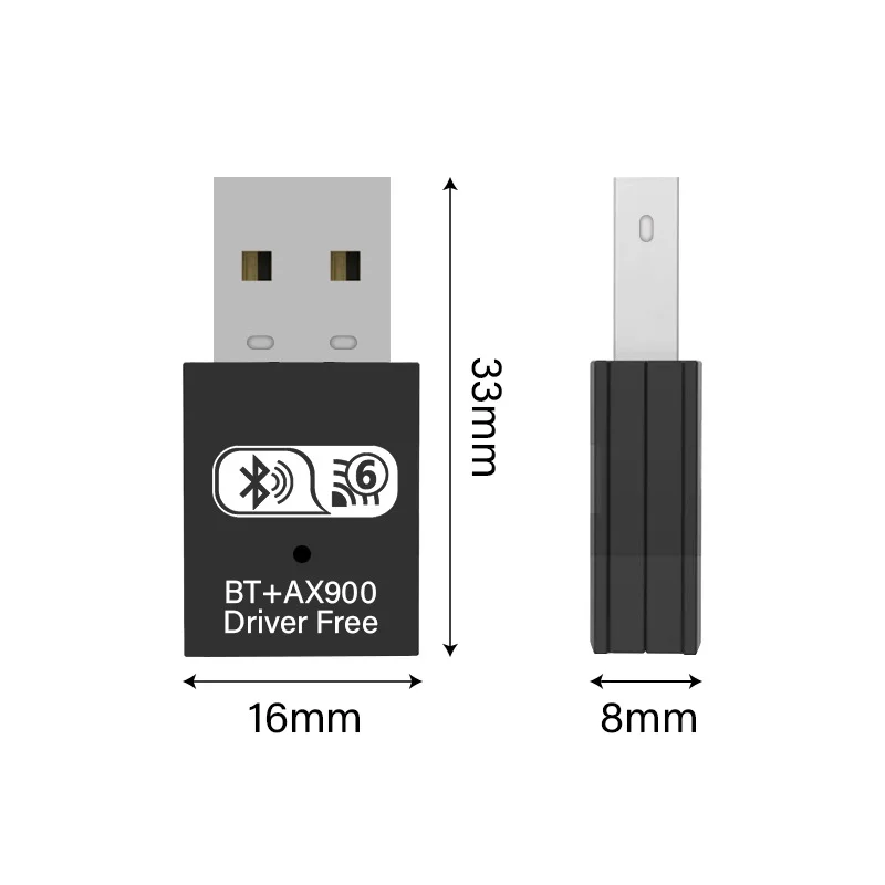 WIFI 6 AX900 Bluetooth 5.4 ネットワークカード 2in1 ドングル デュアルバンド 2.4G&5GHz USB WiFi ネットワーク ワイヤレス Wlan レシーバー ドライバー無料