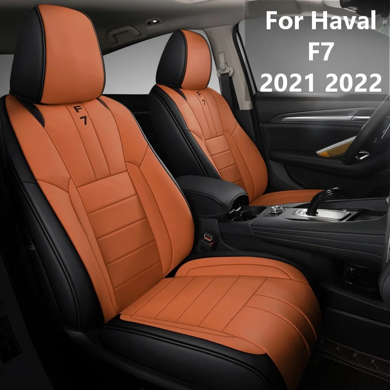 Leather Car Seat Cover For Haval F7 2021 2022 Colour Track Detail Style Protector Salon Airbag Compatible Interior Accessories