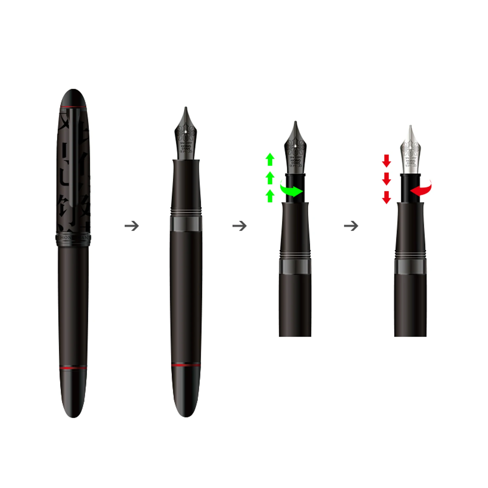 Imagem -06 - Nib Acessórios para Canetas Hongdian Fountain Nibs ef f Fit para Hongdian n6 d5 d1 n7 Escola e Material de Escritório N0.33.5