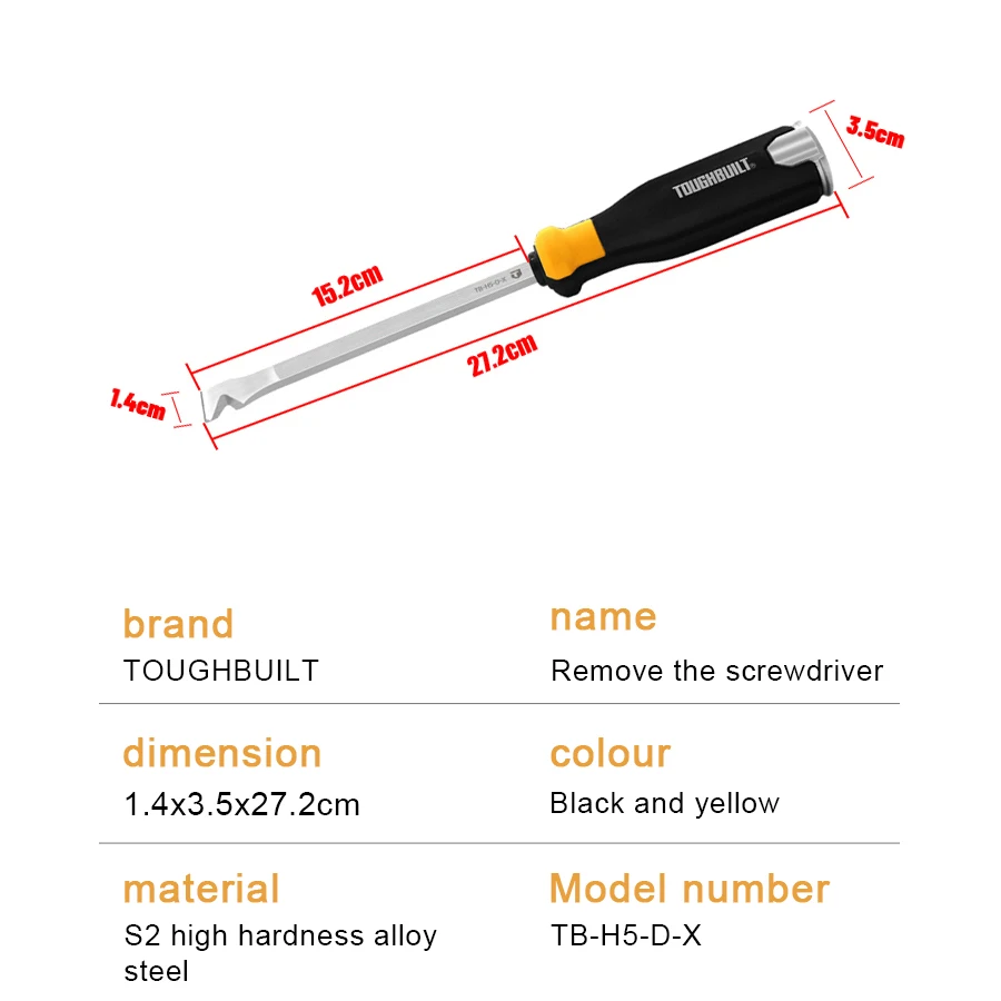 TOUGHBUILT TB-H5-D-X Demolition Driver Demolition Screwdriver Knockout Piercing Screwdriver Hand Tools